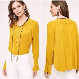 Akemi + Kin Goldie Tie Tassel Blouse